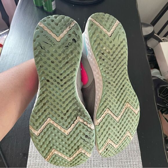 Nike Revolution 5 grey aqua athletic running shoes sneakers ladies 9.5 low top - Picture 8 of 8